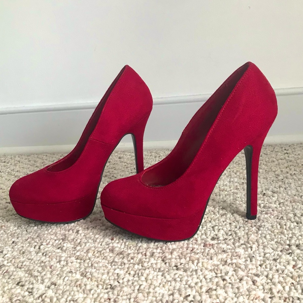Ruby Red high heels size 6 1/2